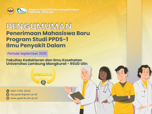Hasil Seleksi Tahap Akhir Penerimaan Mahasiswa Baru PPDS FKIK ULM Periode September 2025
